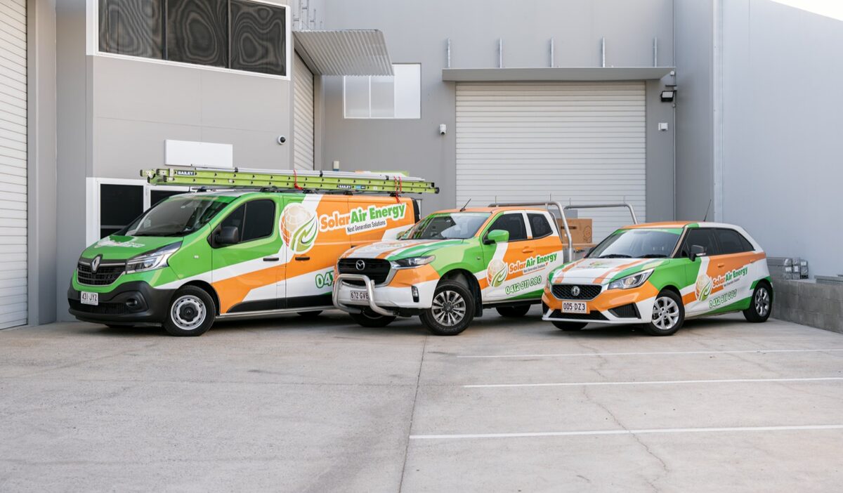Solar Air Energy branded van fleet across Queensland
