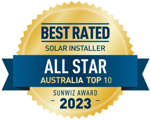 Best Rated Solar Installer All Star Australia Top 10 Sunwiz Award 2023