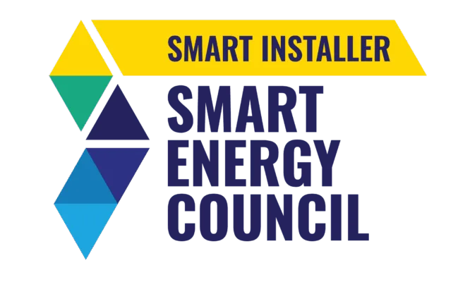 Smart Energy Council Smart Installer logo with geometric shapes and text.