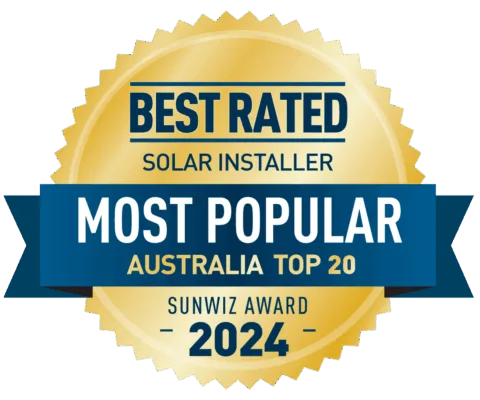 Best Rated Solar Installer: Most Popular Australia Top 20 Sunwiz Award 2024